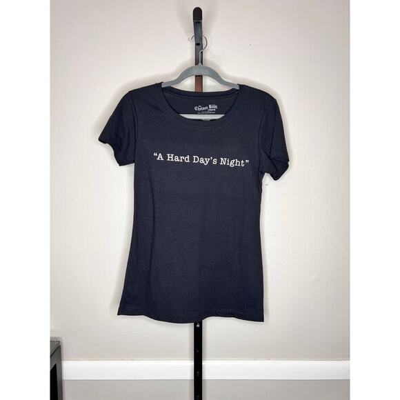 The Chelsea Boot Co. A Hard Day's Night Short Sleeve Graphic Top Black Womens M - Picture 2 of 6